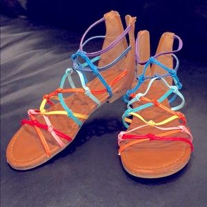 Falls Creek rainbow colored sandals
